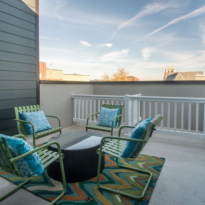 Private rooftop decks are one of the many features in the Southwark on Reed community.