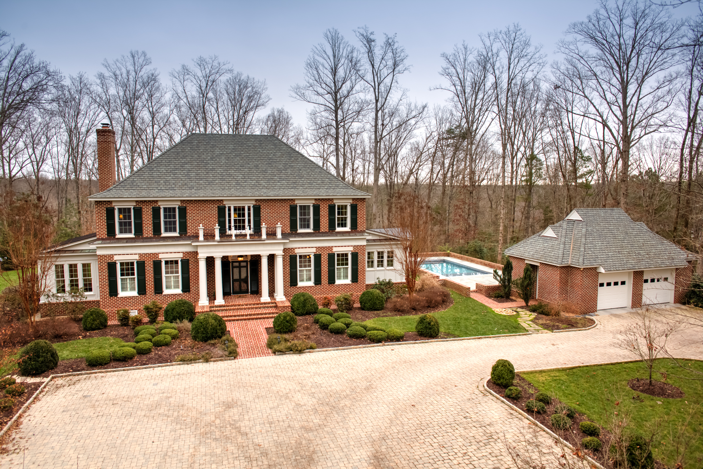 This lovely Rockville, Virginia home has four bedrooms, four and a half bathrooms, a pool and 20 acres of land.