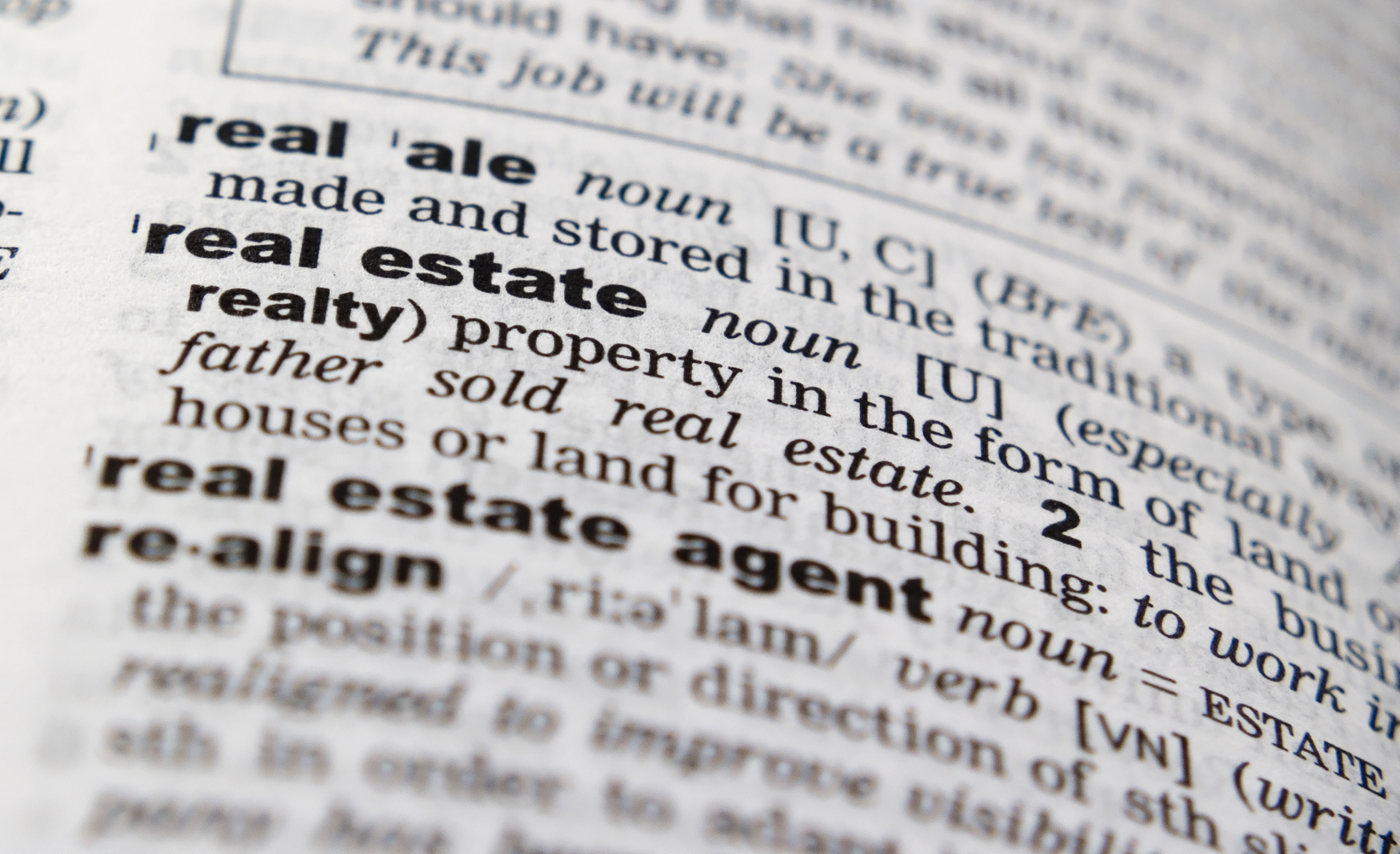 real estate dictionary