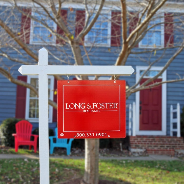 Long & Foster For Sale Yard Sign Blue House