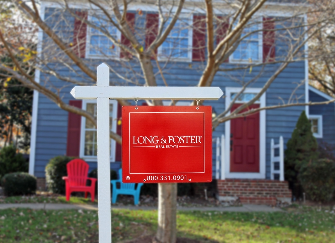 Long & Foster For Sale Yard Sign Blue House