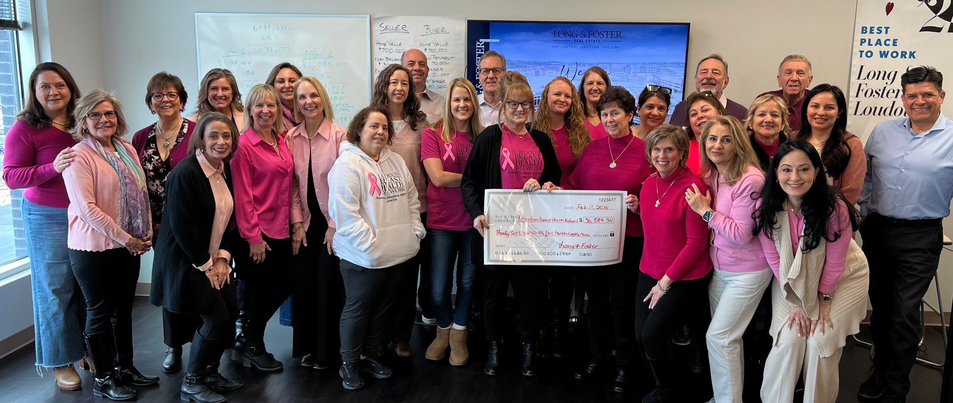 Long & Foster's One Loudoun office has raised over $100,000 for the Loudoun Breast Health Network.